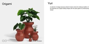 Ghiveci plante design decorativ modern exterior/interior ORIGAMI Yuri 20x20x25cm