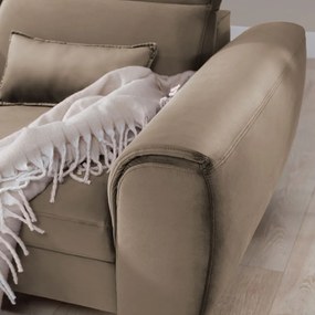 Colțar maro deschis extensibil/cu spațiu de depozitare cu tapițerie din catifea (cu colț pe partea stângă/cu șezlong) Foble – ELTAP