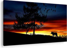 Tablou - Silueta unui lup (90x60 cm)