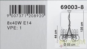 Candelabru 8 brate Truncatus 69003-8 GL