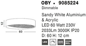 Plafoniera LED dimabila design modern Oby alb 45cm