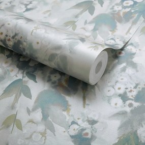 Tapet Cascade, Opal Green Luxury Floral, 1838 Wallcoverings, 5.3mp / rola