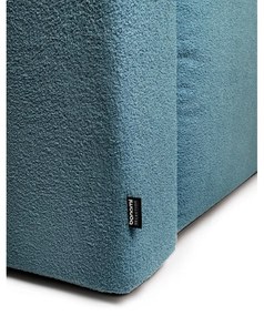 Colțar albastru extensibil cu tapițerie din țesătură bouclé (cu colț pe partea dreaptă) Quinoa – Bonami Selection