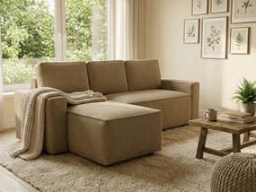 Set coltar extensibil reversibil SMART BOUCLE 232x143 cm, bej inchis