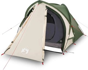 vidaXL Cort de camping cupolă pentru 2 persoane, verde, impermeabil