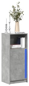 vidaXL Dulap cu LED, gri beton, 42,5x34x100 cm, lemn prelucrat
