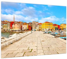 Tablou pe sticlă - Orașul Istrian vechi Poreč, Croația (70x50 cm)