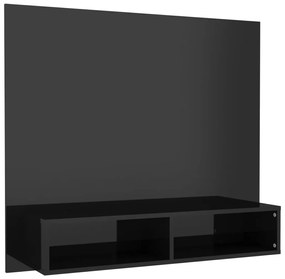 808267 vidaXL Dulap TV montat pe perete negru extralucios 102x23,5x90 cm PAL