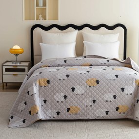Cuvertura pat SHEEP DREAM gri Dimensiune: 220 x 240 cm