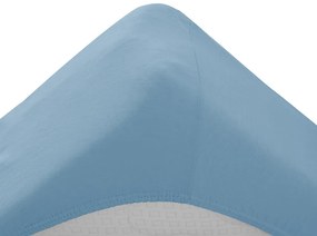 Cearsaf Jersey pentru patut copii cu elastic albastru deschis 70x140 cm