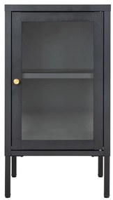 Vitrină Dalby, 1 ușă, oțel, negru 38x35x70 cm