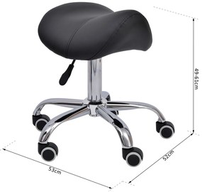 HOMCOM Scaun Ergonomic pentru Coafură, Reglabil, Tip Șa, Confort Superior, Negru | Aosom Romania
