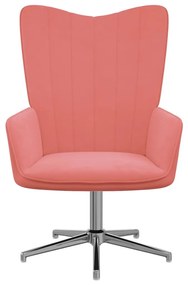 327725 vidaXL Scaun de relaxare, roz, catifea