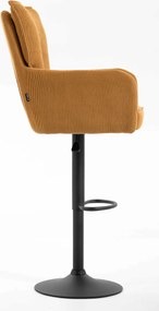 HR250W Scaun Catifea Reiată Premium Ruloare Curry Galben Bază Neagră