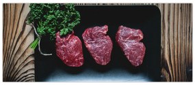Tablou cu carne pe farfurie (120x50 cm)