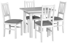 Scaun living/bucatarie Bosini 5, alb/gri catifea, 40x43x94 cm, UnicSpot