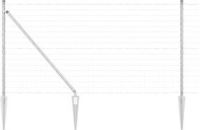 vidaXL Gard cu Stâlp Argintiu 1,2 x 10 m Oțel