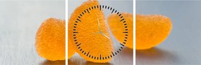 Tablou cu mandarine (cu ceas) (90x30 cm)