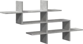 vidaXL Raft de perete, gri beton, 124,5x18x60,5 cm, lemn prelucrat