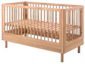 Pătuț în culoare naturală din lemn de stejar 70x140 cm Forrest – Vipack