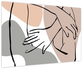 Tablou - Femeie corp linie de artă N⁰2 (90x60 cm)