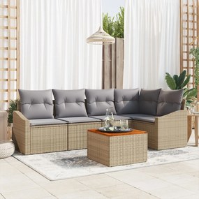 vidaXL Set Sofa Grădină 6 pcs Bej, gri deschis 55 x 55 x 37 cm