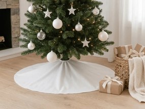 Husa pentru suport brad de Craciun WHITE WINTER 100 cm, alb