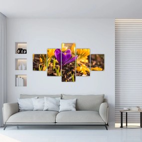 Tablou cu floare violetă (125x70 cm), în 40 de alte dimensiuni noi