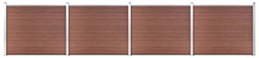 vidaXL Set panouri gard, 699x146 cm, maro, WPC