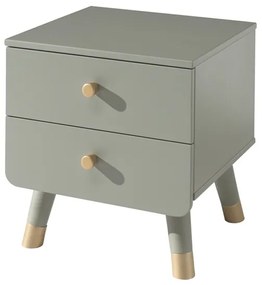 Noptieră pentru Copii, Verde Olive (Pin Masiv și MDF) – Billy – Vipack