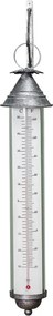 Termometru de perete din fier, cu finisaj tip zinc antichizat, H61 cm
