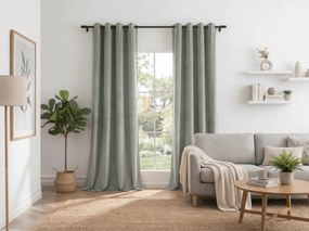 Draperie opaca DREAM VELVET 140x250 cm, gri Agatat: Inele metalice