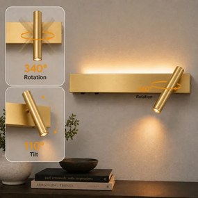 Brilagi - Aplică de perete tip spot ARLIX LED/3W/230V + LED/7W, finisaj auriu, CRI 90
