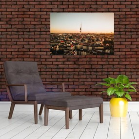 Tablou apusului de soare deasupra orașului Zizkov (90x60 cm)
