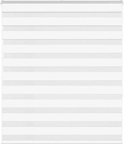vidaXL Jaluzea tip zebra alb lățime țesătură 125,9 cm poliester
