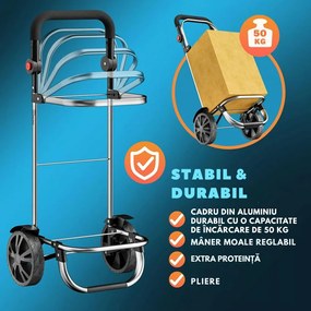 Geantă de cumpărături pe roți EASY, 50L, gri Monzana