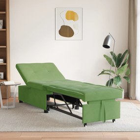 vidaXL Canapea extensibilă 3 în 1 din catifea verde deschis