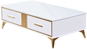 Masuta de cafea Laval alb/gold - H41 cm