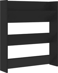 vidaXL Pantofar de perete, negru, 80x18x90 cm, PAL