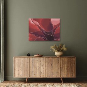 Tablou pe sticlă - Floare abstractă roșie N⁰2 (70x50 cm)