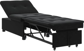 vidaXL Pat canapea Negru 194 x 67 x 82 cm Catifea