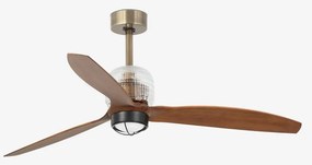 Lustra cu Ventilator si telecomanda DECO FAN M LED auriu/maro