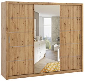 Dulap de haine cu oglindă SZ250 KE12 Koloman (Stejar artisan). Promo -17%. 1070318