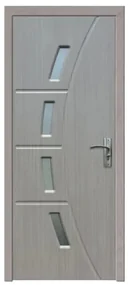 Usa Interior din MDF Novo Doors ND508, Cadru din Lemn Masiv, Geam Sablat, KIT COMPLET, Toc , Manere si balamale incluse (Culoare: Alb, Dimensiune: 80