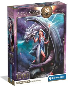 Fantasy Dragon Mage Puzzle Compact 1000 de piese Anne Stokes de la Clementoni