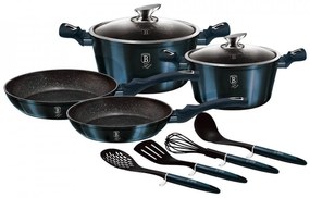 Set oale si tigai marmorate (10 piese) din aluminiu forjat Aquamarine Metalic Line Berlinger Haus BH 6143