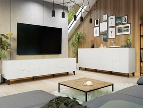 Camera de zi Charlotte 182Negru, Alb, Părți separate, Cu comodă tv, MDF, PAL laminat