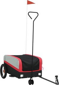 vidaXL Remorcă pentru biciclete, negru și roșu, 30 kg, fier