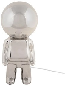 Veioză argintie LED cu intensitate reglabilă cu abajur din sticlă (înălțime 27 cm) Ross – Leitmotiv