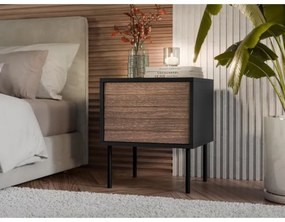 SET 2x noptieră CORTINA 51x45 cm negru/nuc warnia